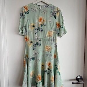 &Other Stories Floral Green Dress Size 2